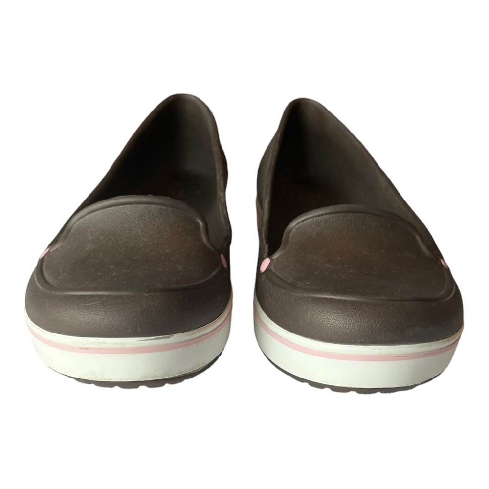 Crocs Crocband Loafer in Chocolate Brown and Millennial Pink Women’s Size 11 - Picture 4 of 9